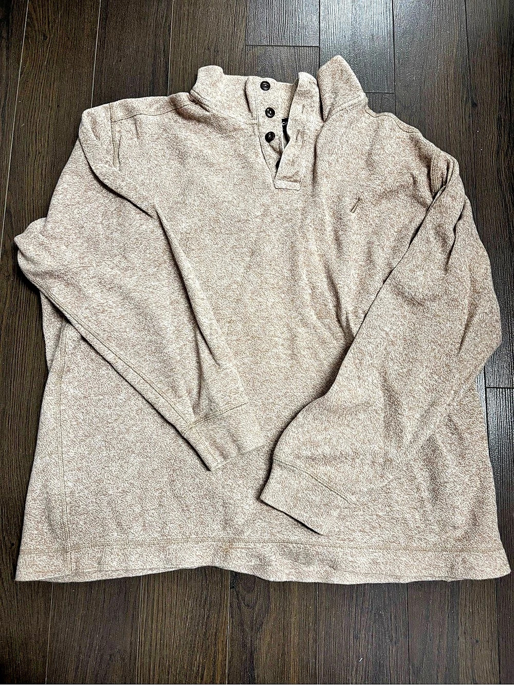 Nautica Long Sleeve Polo Style Sweater Brown XL